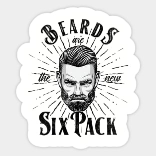 Beards Are The New Six Pack Funny Beard Design for Men Sticker